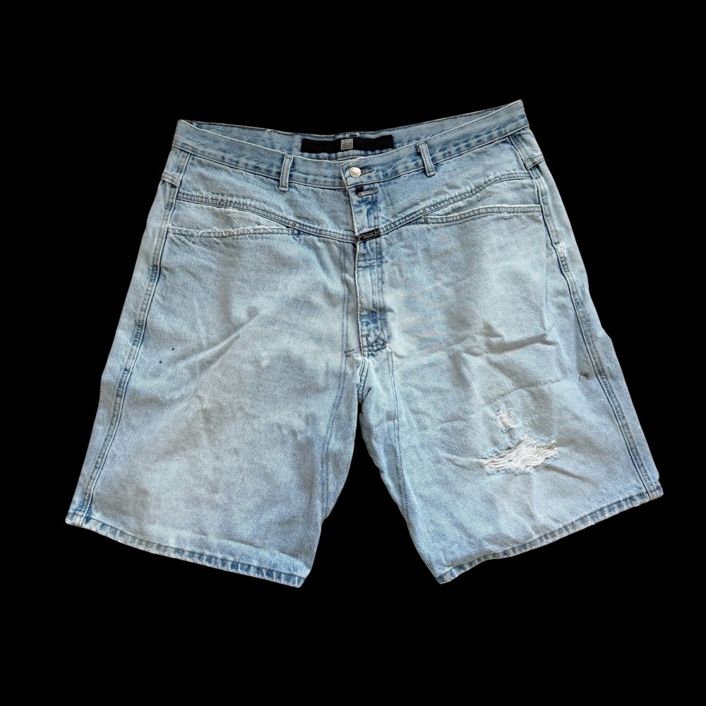90's Marithe Francois Girbaud Baggy Denim Shorts Jorts‎ Distressed Mens 42